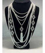 Vintage White Monet Multi Chain Necklace - €17,25 EUR