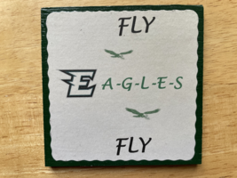 Philadelphia &quot;Fly E-A-G-L-E-S Fly&quot; wood coaster  - £3.95 GBP