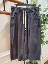 BDG Urban Outfitters Women Black Cotton Baggy Fit Crop Wide Leg Casual Pant L - £30.44 GBP