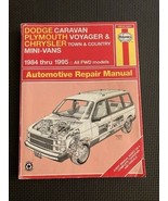 1984-1995 Dodge Caravan Plymouth Voyager Chrysler T&amp;C Haynes Repair Manu... - £7.72 GBP