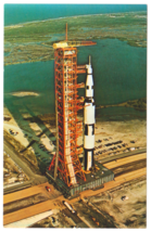 Vtg Postcard-NASA Apollo Saturn-V 500 F-JFK Space Center-Aeriel View-Chr... - $2.90