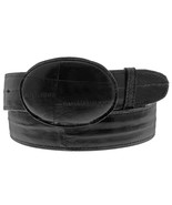 Mens Western Dress Belt Black Real Eel Skin Leather Rodeo Buckle Size 34... - $1,103.97 MXN