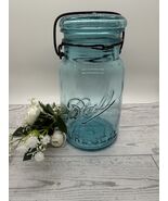 Vintage Ball Sure Seal Quart Jar Aqua Blue w/ Lid &amp; Bail ~ 1910s-20s - $15.51
