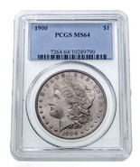 1900 $1 Silver Morgan Dollar Graded by PCGS as MS-64 - £136.27 GBP