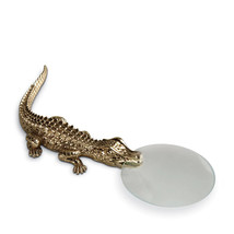 L&#39;OBJET Crocodile Magnifying Glass 24K Gold Plated 7X Magnification - CU9670 - £118.43 GBP