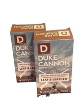 2 Duke Cannon Supply Company Big Ass Brick of Soap LEAF &amp; LEATHER 10 oz BAR - £17.89 GBP