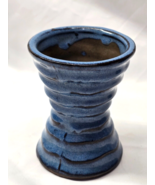 Vintage Native American Blue Drip Glaze Clay Pottery 4.25&quot; Open Vase Or Cup - €13,11 EUR