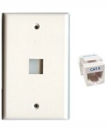 TechCraft Cat6 Keystone Kit - Single Keystone Wallplate &amp; Jack Combo - B... - $6.85 CAD