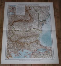 1911 Antique Map Of Romania Moldova Hungary Bulgaria Greece Turkey / Istanbul - £21.91 GBP