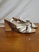 Donald Pliner Rinata Heeled Colorblock Sandals, Off White, Womens 7.5 M - $24.95