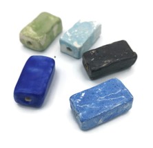 Large Rectangle Tile Beads 5Pc Unique Ceramic Beads Assorted For Jewelry... - £21.28 GBP