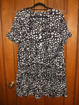 Unbranded Black &amp; White Print SS Baby Doll Tunic or Dress - Size L - $19.79