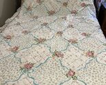 Vintage 80s? Floral Ruffle Full Double Size Bedspread 77”x110” - $47.49