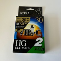 2 Pack TDK VHS-C  HG Ultimate 30 Minute Camcorder Tape VHS-C New Sealed TC-30 - £14.20 GBP