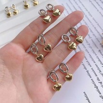 5Pairs, New Heart Shape Gold Plated Earrings For Women Girl Dainty Drop Earrings - £43.95 GBP