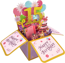 Sweet 15Th Birthday Popup Card for Him Her, Naughty Fifteen Bday Gifts for Teen - £15.87 GBP