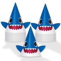 HOME &amp; HOOPLA Baby Shark Party Supplies - Baby Shark Theme Cone Party Hat Birthd - £7.77 GBP+