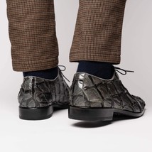 Olivieri Genuine Pirarucu Exotic Lace-Up Oxford Gray image 8