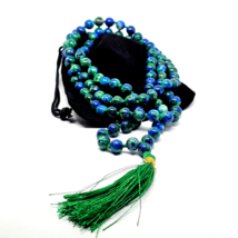 Chrysocolla Necklace Pendant Worry Beads MalaGemstone Prosperity Jewellery &amp; Bag - £29.89 GBP