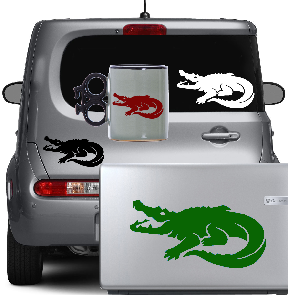 Alligator Vinyl Decal Sticker Crocodile Croc Car Window Bumper Bike Lapt... - $2.96+