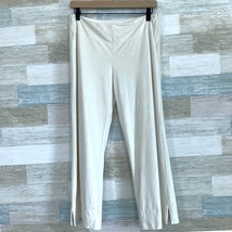 White House Black Market Faux Suede Wide Leg Crop Pants Ivory Gauchos Wo... - £27.47 GBP