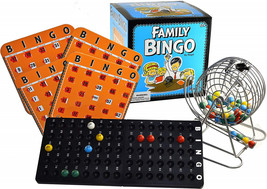 Family Bingo Set with 4 Shutter Slide Cards and Automatic Random Ball Se... - £45.42 GBP