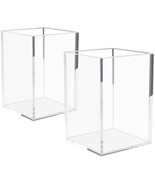 Acrylic Pen Holder Two Pack, 5mm Clear Pencil Holder for Desk, 3x3x4.5 C... - $19.79