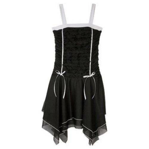 Primary image for Girls Dress Holiday Party Black Sleeveless Iz Byer Sharkbite Hem Ruched-size 10