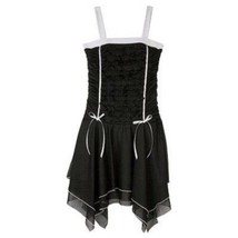 Girls Dress Holiday Party Black Sleeveless Iz Byer Sharkbite Hem Ruched-size 10 - £22.88 GBP