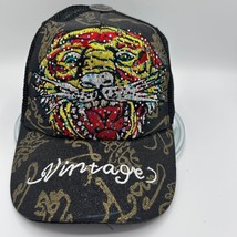 Vintage Tiger Trucker Hat Embroidered Rhinestone Accents Snapback - $426.65 MXN