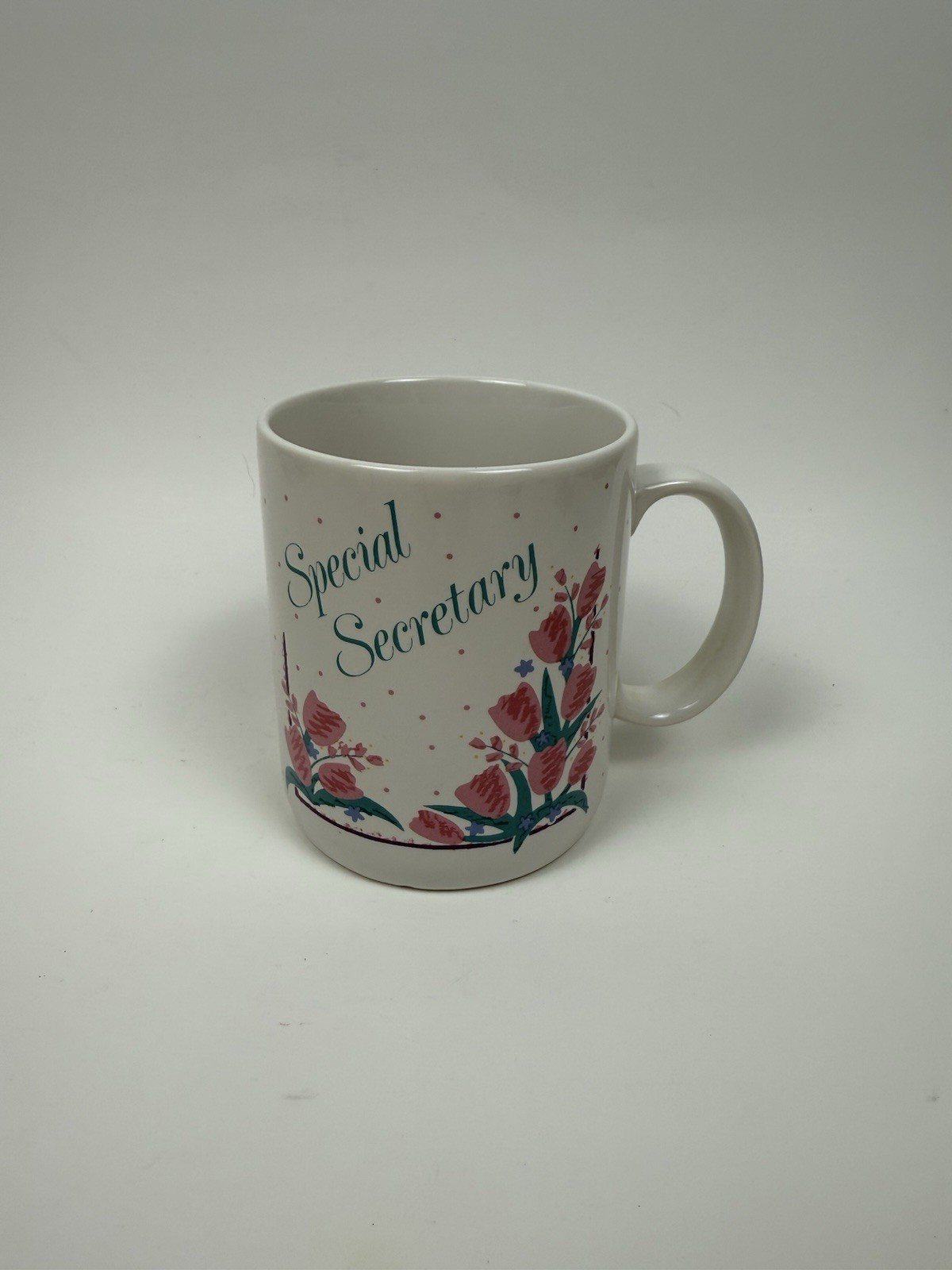 Vintage 80&#39;s Papel Floral Special Secretary Mug Novelty Gift Administrative - $12.99