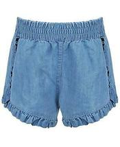 First Impressions Baby Girls Ruffled Denim Shorts-3/6M/Light Medium Wash - £10.39 GBP