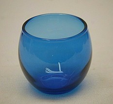 AH Cobalt Blue Glass Roly Poly Votive Candle Holder  Anchor Hocking - £10.27 GBP