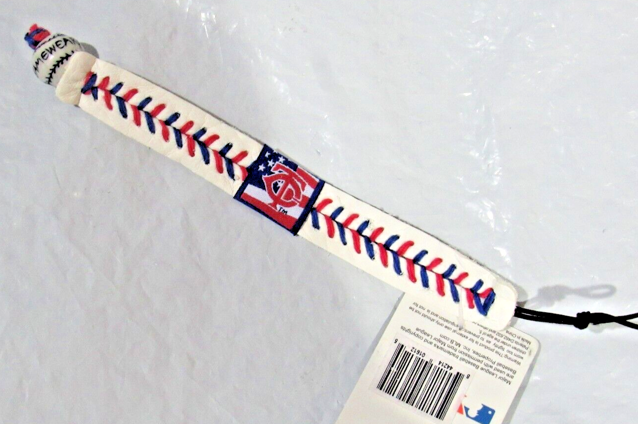Primary image for MLB Minnesota Twins w/Blue & Red Stitching Team Baseball Seam Bracelet Gamewear