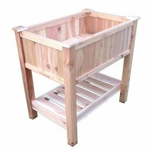 Pharmtec 2436BS Cedar Raised Container Garden Planter with Bottom Shelf ... - $349.20
