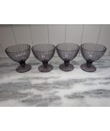 Cristal D&#39;Arques Durand Quadro Amethyst Pedestal Ice Cream Cup Set of 4 - $752.67 MXN