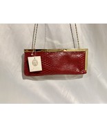 Vintage Red Snakeskin Clutch Frame Purse Evening Bag Jessica McClintock - $34.00