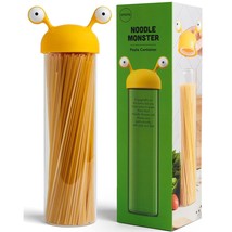 Noodle Monster Spaghetti Container Storage For Pantry - Bpa-Free Glass, Airtight - £36.37 GBP