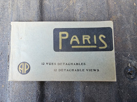 23MM87 Book Of 12 Postcards From Paris, No Date, But Cars &amp; Horses Indicate Age - £72.29 GBP