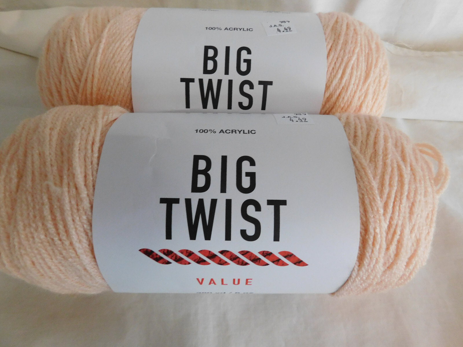 Big Twist Value lot of 2 Pale Peach Dye Lot 656259 - $12.99