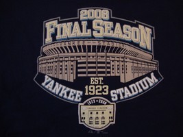 MLB Yankee Stadium Final Season 2008 Souvenir Blue T Shirt Size XL - £17.77 GBP