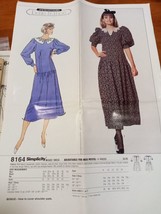 Vtg Simplicity Pattern 8164 Misses Belle France Dress Sz 10 &amp; 12 uncut - £9.52 GBP