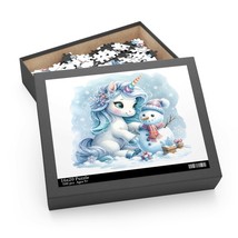 Personalised/Non-Personalised Puzzle, Christmas, Unicorn, awd-517, (120, 252, 50 - £19.51 GBP+