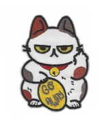 RUDE LUCKY CAT IRON ON PATCH 3" Funny Go Away Middle Finger Embroidered Applique - $4.95