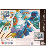 Dimensions Paint Works Paint By Number Kit Blue Poppies 11" X 14" 73-91657  New - $16.83