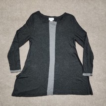Soft Surroundings Tunic Sweater Womens S Petite Gray Long Sleeve - £15.58 GBP
