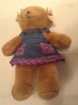 Mothers Day Build A Bear girl plush stuffed brown bear dress outfit 15 inch  - $10.99