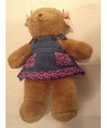 Mothers Day Build A Bear girl plush stuffed brown bear dress outfit 15 inch  - $10.99