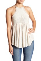 FREE PEOPLE Womens Tank Top Road Trip Knitted Sleeveless Beige Size XS OB781229 - £29.23 GBP