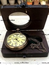 Reloj vintage de latón Victoria London 1875 Marine con caja de madera Reloj... - £19.49 GBP